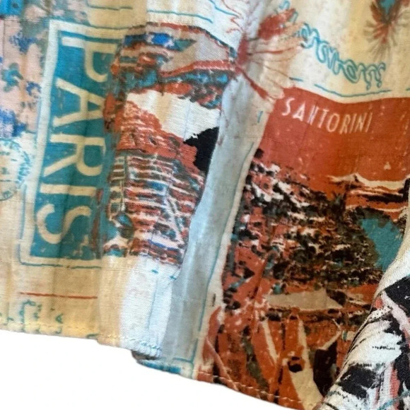 Urban Outfitters Travel Print Shorts Romper Open Tie Back Flowy Size Small Women - Picture 6 of 12